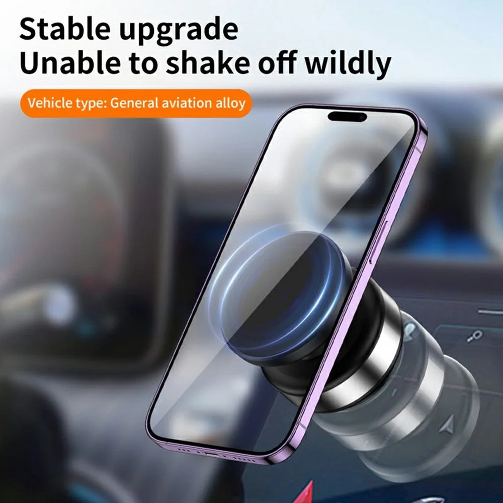 X9C Car Phone Mount Magnetic Suction Vacuum Holder 360° Rotation Stand For Navigation  /  Hands-Free Driving - Silver - 3