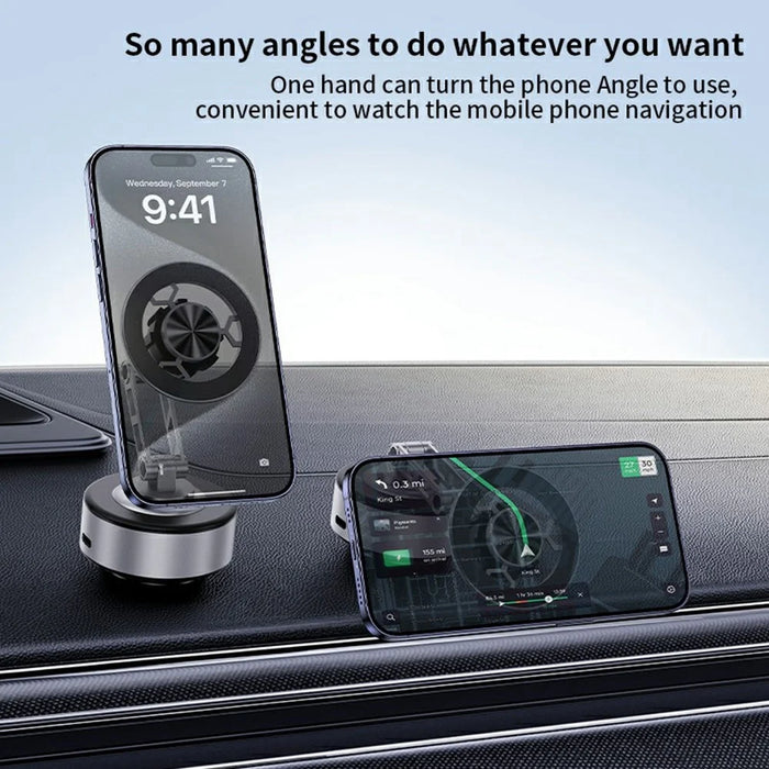 X91 Car Dashboard Magnetic Phone Mount Holder 360 Degree Rotation Navigation Stand - Silver - 6