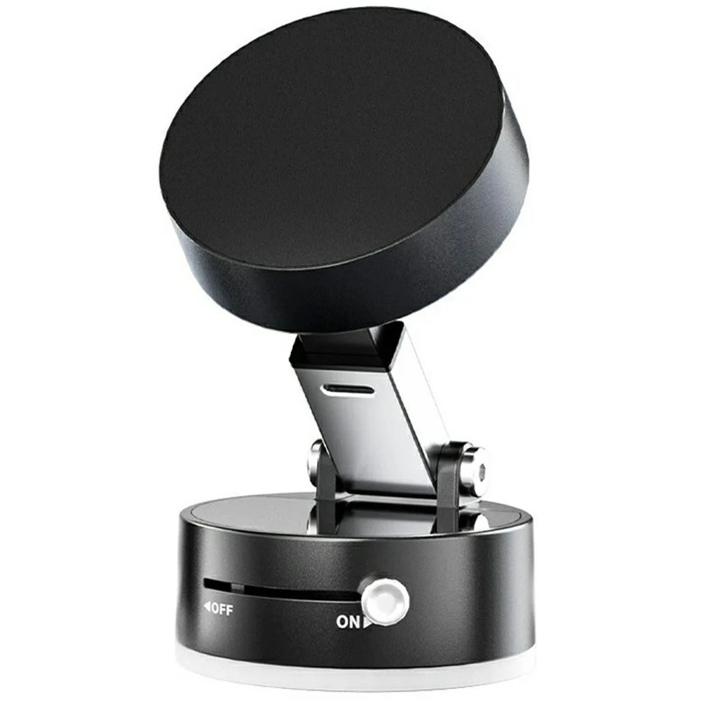 P1 Vacuum Suction Cup Phone Holder Magnetic Foldable Car Desktop Cellphone Stand - Black - 1