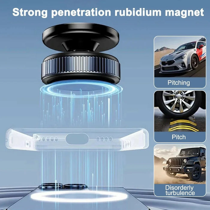 K009 Mechanical Vacuum Suction Magnetic Car Phone Mount 360 Degree Rotation Navigation Holder - Black - 6
