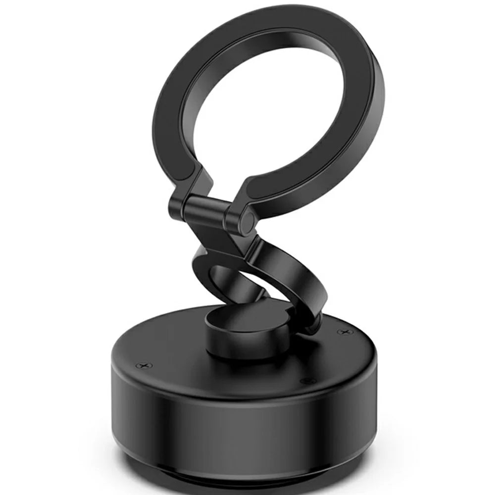 D1 Foldable Magnetic Car Dashboard Phone Holder Universal Vacuum Suction Navigation Stand - Black - 1