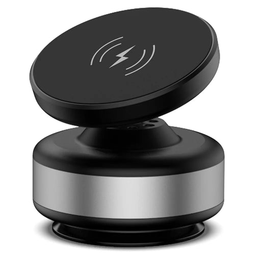 X9C Car Magnetic Suction Vacuum Phone Holder 360 Degree Rotation Wireless Charging Navigation Stand - Silver - 1
