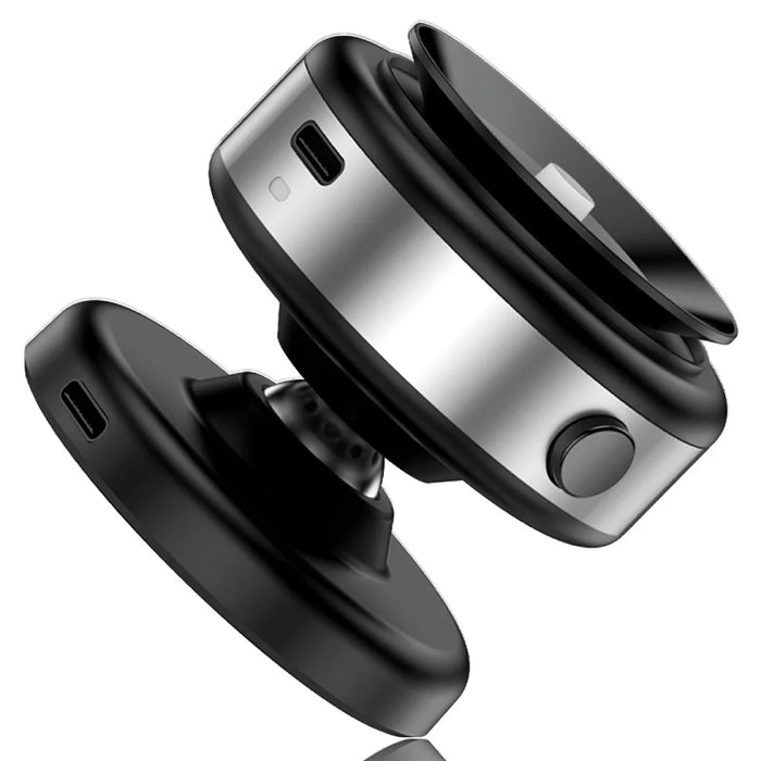 X9C Car Magnetic Suction Vacuum Phone Holder 360 Degree Rotation Wireless Charging Navigation Stand - Silver - 2