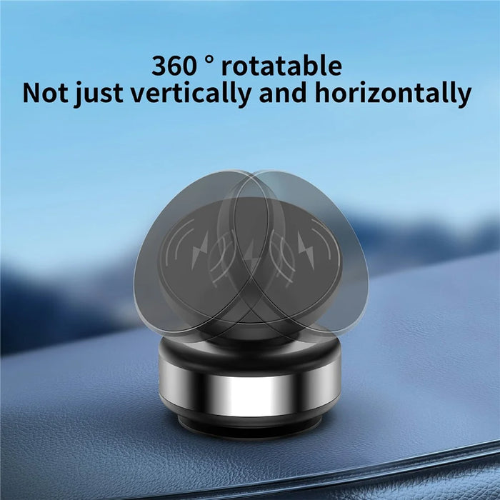 X9C Car Magnetic Suction Vacuum Phone Holder 360 Degree Rotation Wireless Charging Navigation Stand - Silver - 5