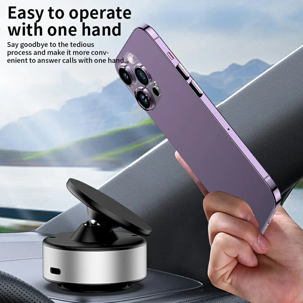 X11 Car Phone Magnetic Holder 15W Wireless Charging Vacuum Suction Rotatable Navigation Stand - Silver - 7