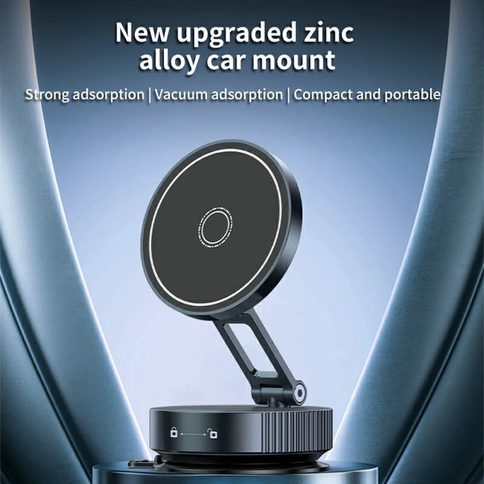 Q11 Universal Phone Holder Car Dashboard Mount Mechanical Magnetic Vacuum Suction Navigation Stand - Black - 3