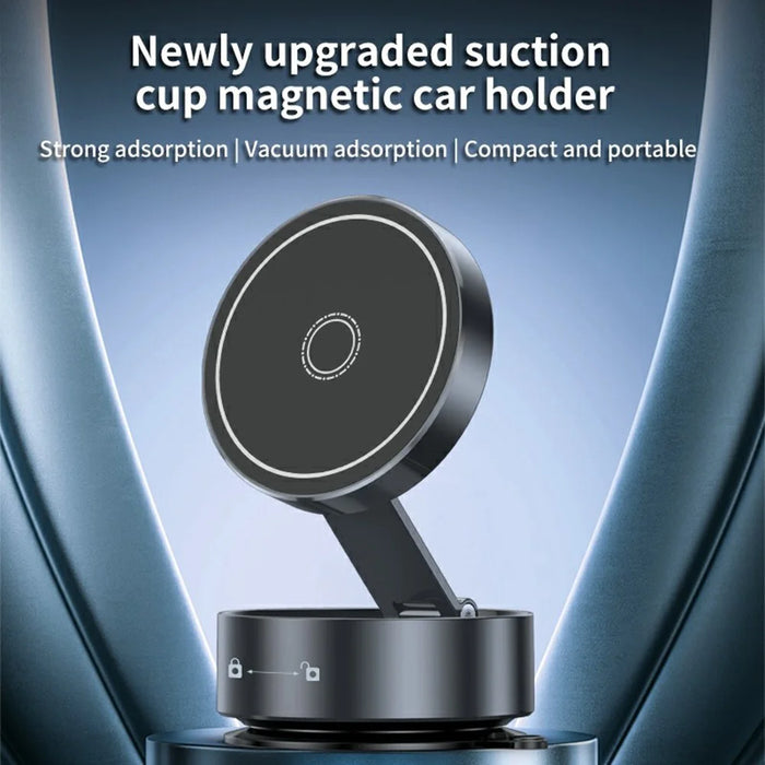 Q12 Universal Car Phone Holder Magnetic Foldable Suction Cup Adjustable Smartphone Navigation Stand - Silver - 3