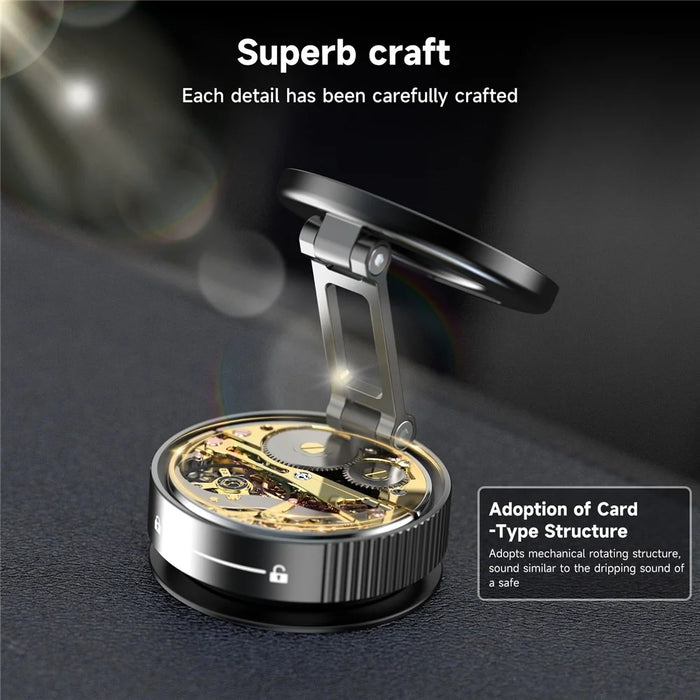 K11 Foldable Vacuum Magnetic Phone Stand Desktop Car Metal Cellphone Holder - Silver - 5