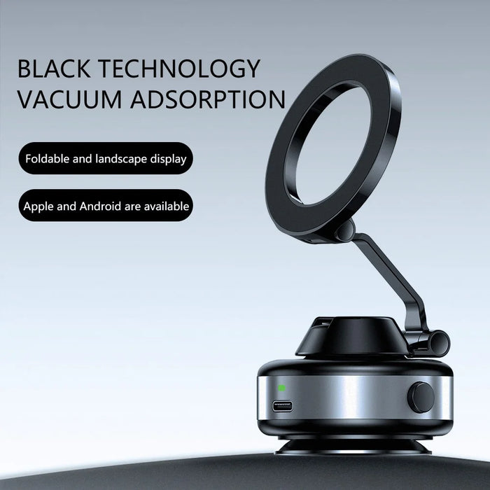 X98 Desktop Car Phone Holder Magnetic Vacuum Suction Electric Absorption Cellphone Stand - Silver - 6
