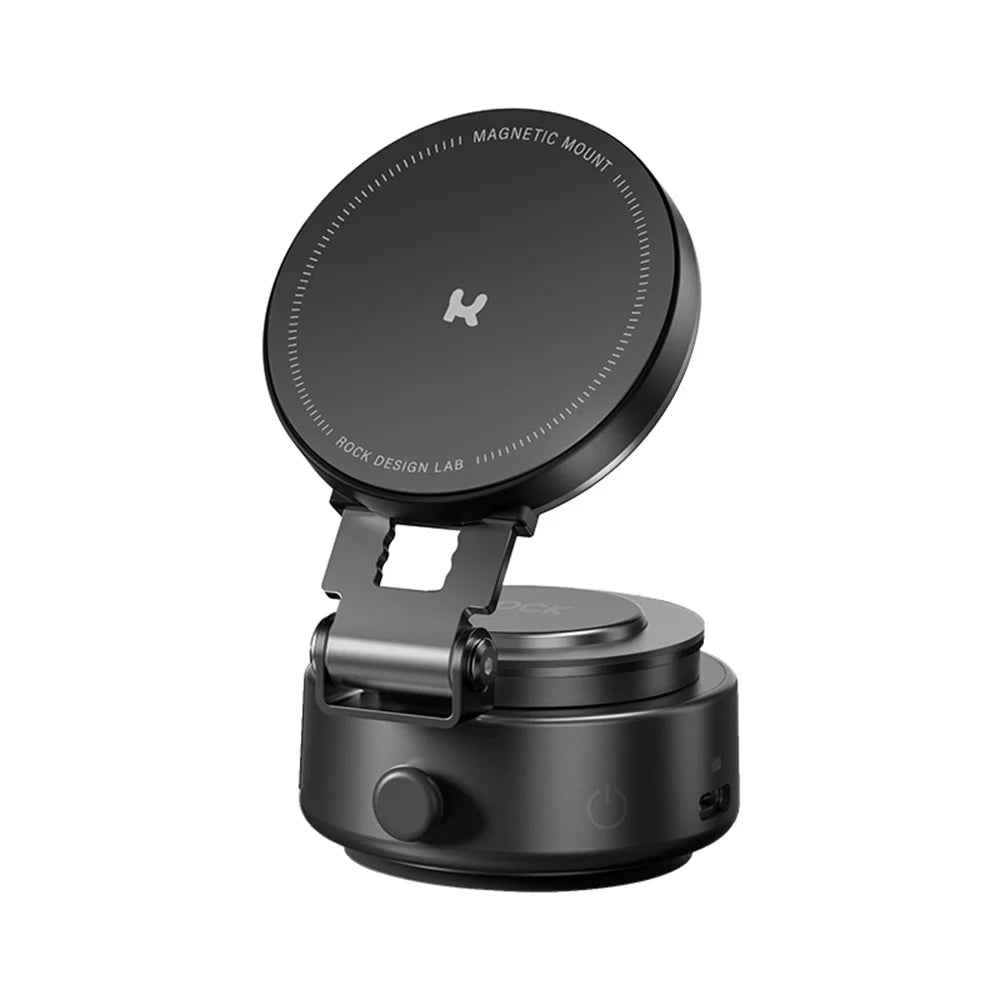 ROCK RPH1011 Q16 Pro Electric Suction Cup Magnetic Mount Phone Holder 360-Degree Rotation Strong Adhesion - 1