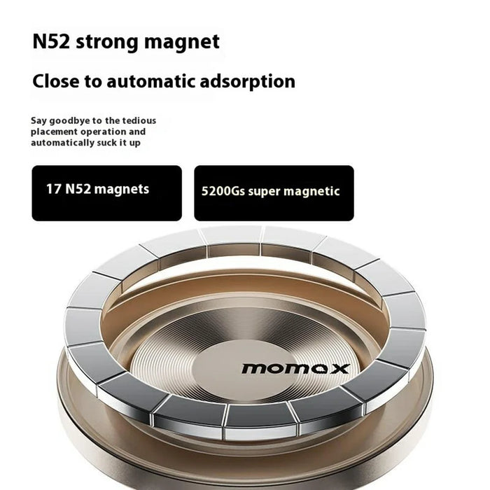 MOMAX 1-Move Relaxaire 2 In 1 Aroma Diffuser Magnetic Car Air Vent Mount Phone Holder Bracket - Titanium Gold - 5