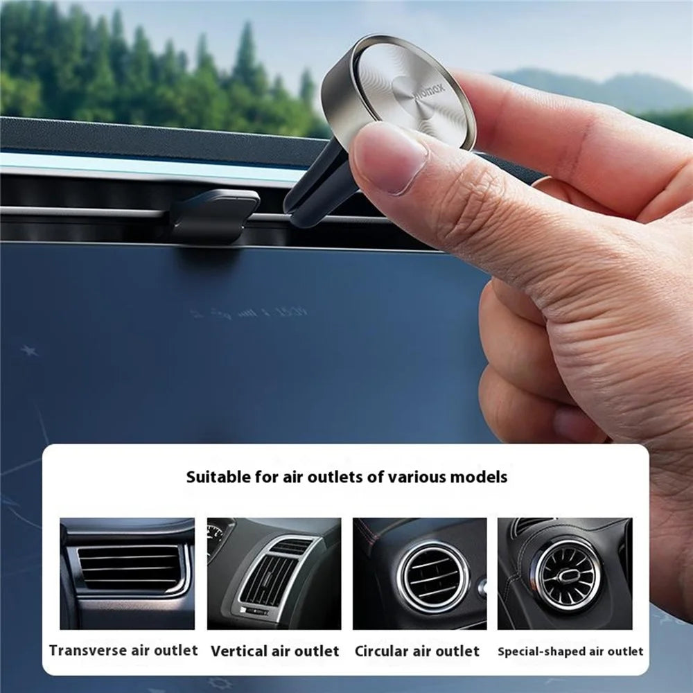 MOMAX 1-Car Relaxaire Car Air Vent Freshener Aluminum Alloy Aromatherapy Diffuser with 4 Fragrance Pads - Dark Grey - 6
