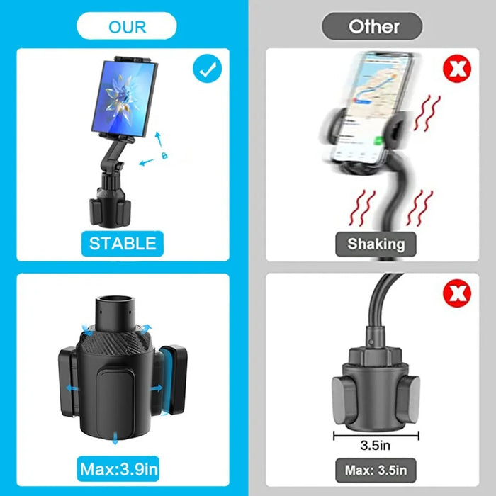 CUP-B18 Universal Car Cup Holder Mount Long Arm Bracket for Phone Tablet 4 - 12.9 Inch - 7