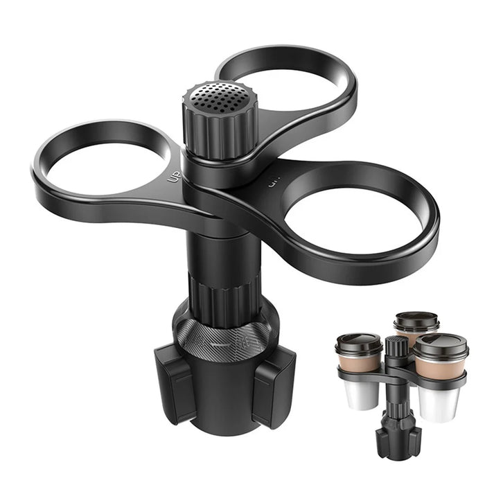 B15 Plastic Car Cup Holder Drinks Bracket 360 Degree Rotatable 3 Rings Vehicle Beverage Stand - 1