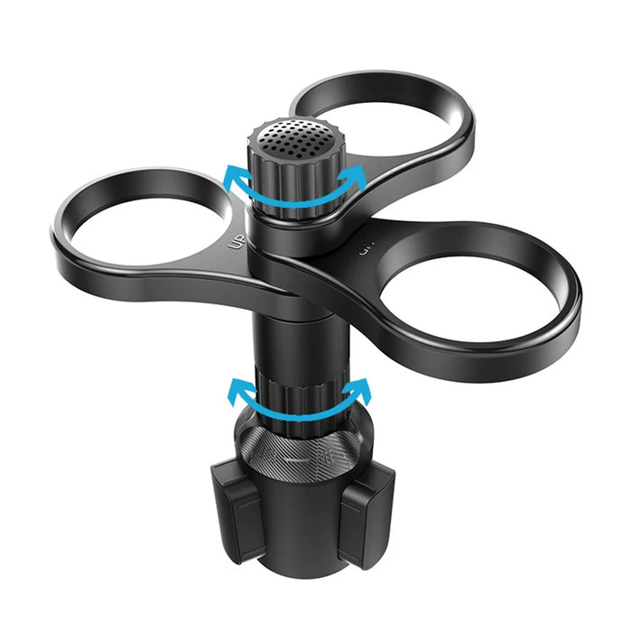 B15 Plastic Car Cup Holder Drinks Bracket 360 Degree Rotatable 3 Rings Vehicle Beverage Stand - 2