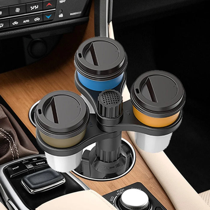B15 Plastic Car Cup Holder Drinks Bracket 360 Degree Rotatable 3 Rings Vehicle Beverage Stand - 7