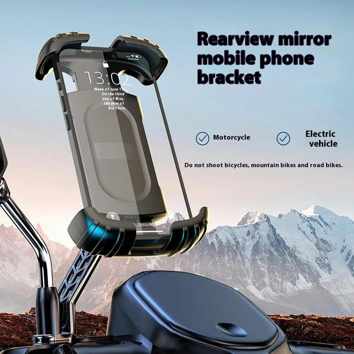 Z012 Motorcycle Bicycle Rearview Mirror Phone Mount 360 Degree Rotation Universal Cellphone Holder - 3