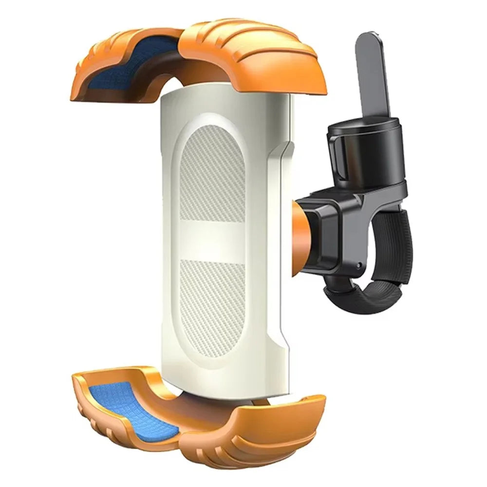 Z012 Motorcycle Bicycle Handlebar Phone Mount 360 Degree Rotation Universal Cellphone Holder - Orange - 1