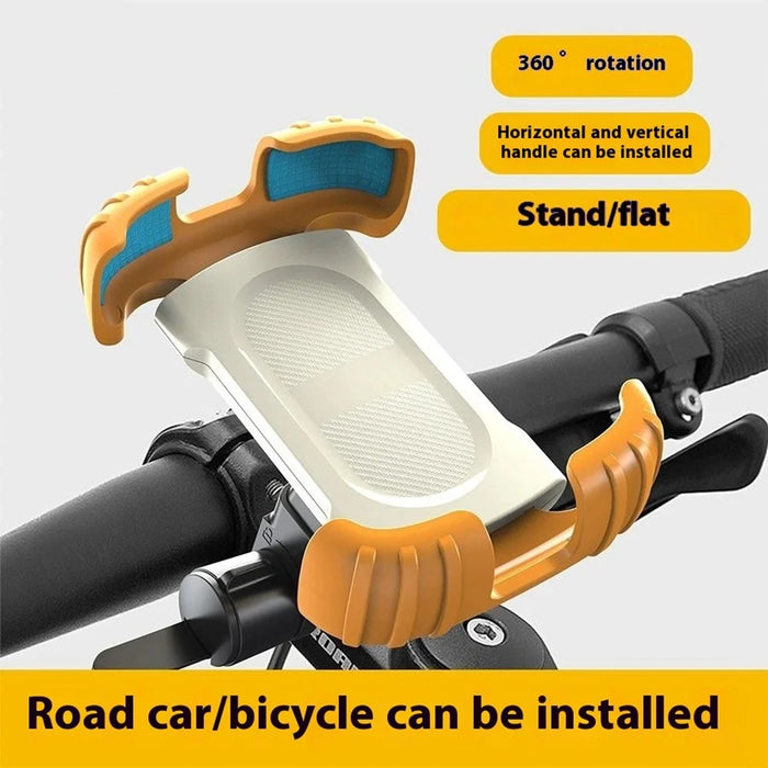 Z012 Motorcycle Bicycle Handlebar Phone Mount 360 Degree Rotation Universal Cellphone Holder - Orange - 2