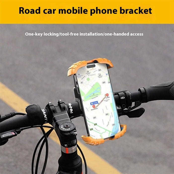 Z012 Motorcycle Bicycle Handlebar Phone Mount 360 Degree Rotation Universal Cellphone Holder - Orange - 3