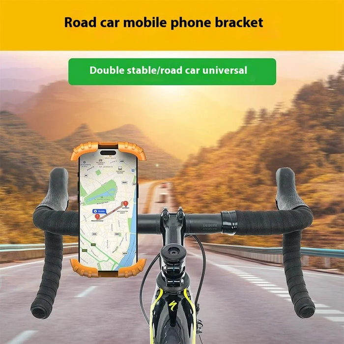 Z012 Motorcycle Bicycle Handlebar Phone Mount 360 Degree Rotation Universal Cellphone Holder - Orange - 4