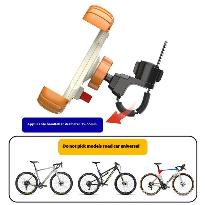 Z012 Motorcycle Bicycle Handlebar Phone Mount 360 Degree Rotation Universal Cellphone Holder - Orange - 5
