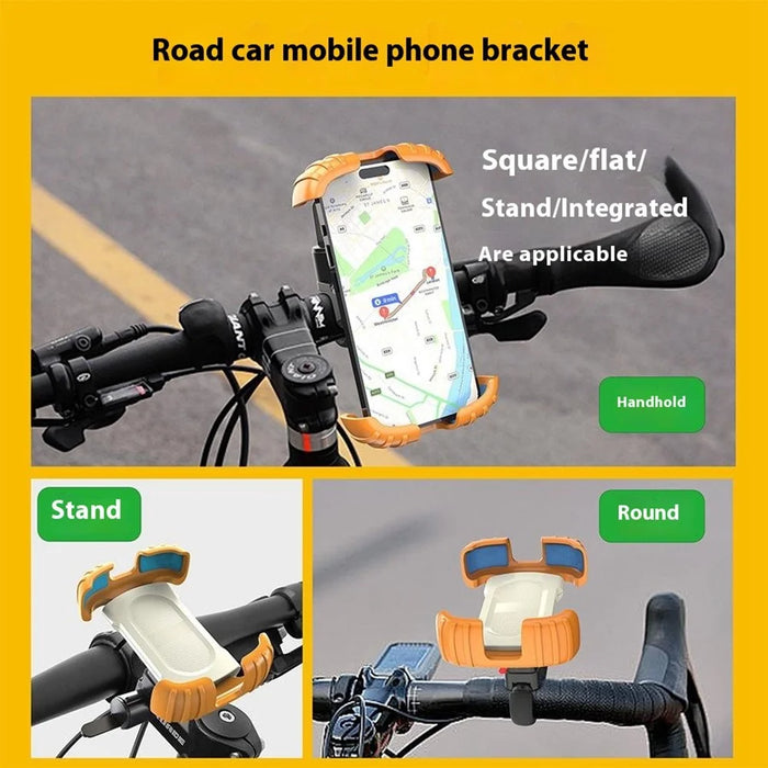 Z012 Motorcycle Bicycle Handlebar Phone Mount 360 Degree Rotation Universal Cellphone Holder - Orange - 7
