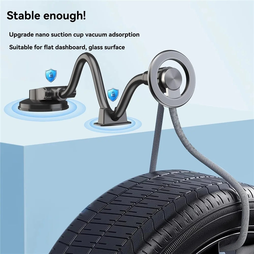 X035 Universal Car Magnetic Phone Holder Flexible Gooseneck Long Arm Suction Cup Mount Bracket - 3