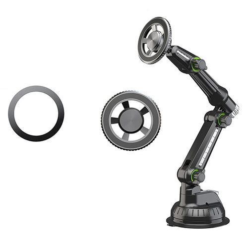 XWJ-JX04 360 Degree Rotation Magnetic Car Mount Suction Cup Base Long Arm Phone Holder for Dashboard Windshield - Gear Type - 1