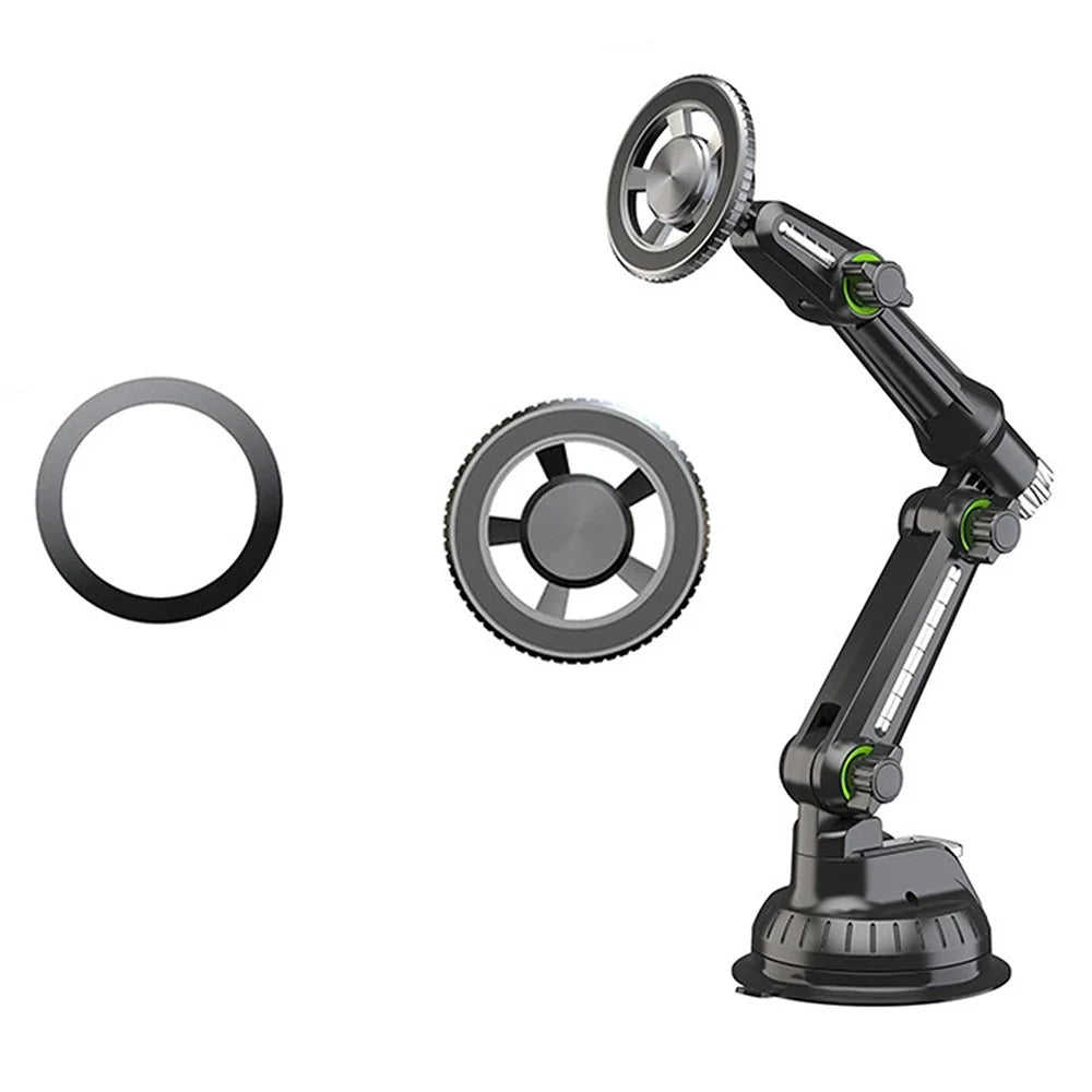 XWJ-JX04 360 Degree Rotation Magnetic Car Mount Suction Cup Base Long Arm Phone Holder for Dashboard Windshield - Gear Type - 1