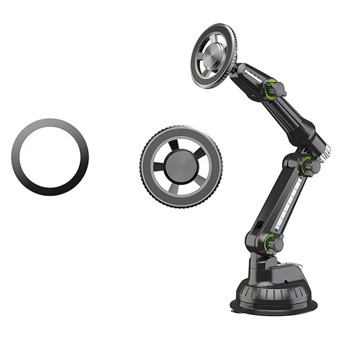 XWJ-JX04 360 Degree Rotation Magnetic Car Mount Suction Cup Base Long Arm Phone Holder for Dashboard Windshield - Gear Type - 1