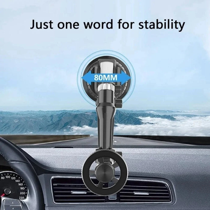 XWJ-JX04 360 Degree Rotation Magnetic Car Mount Suction Cup Base Long Arm Phone Holder for Dashboard Windshield - Gear Type - 4