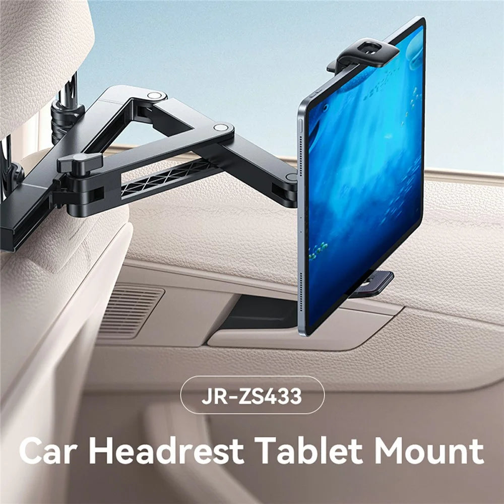 JOYROOM JR-ZS433 Car Headrest Mount Tablet Holder PC + Aluminum Alloy Dual Axis Extendable Stand - 2