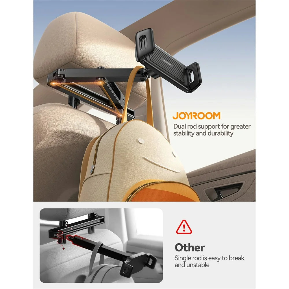 JOYROOM JR-ZS433 Car Headrest Mount Tablet Holder PC + Aluminum Alloy Dual Axis Extendable Stand - 3