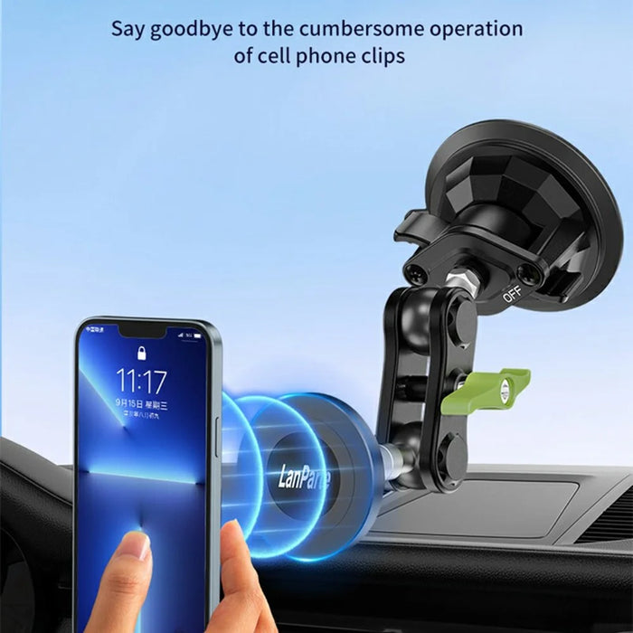 LANPARTE RBA-M01L Universal Magnetic Car Phone Holder Strong Suction Cup Mount with Adjustable Arm - 2