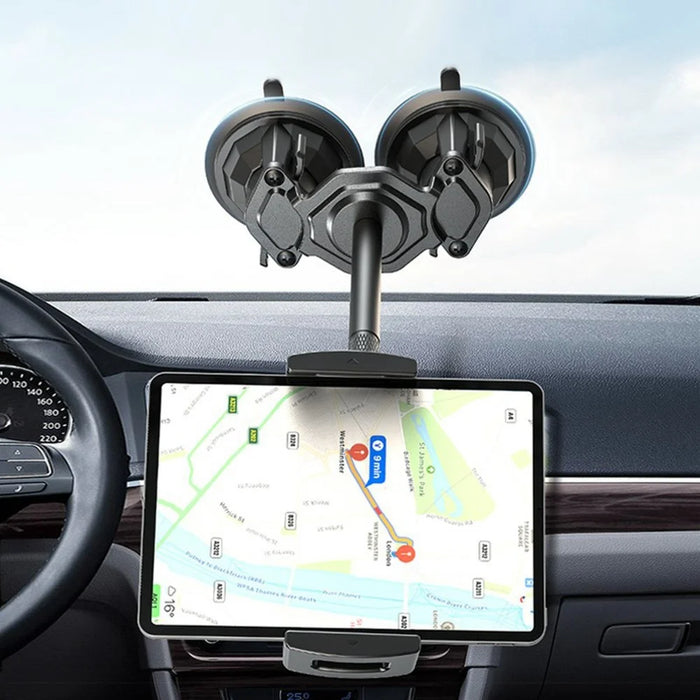 LANPARTE RBA-P2L Dual Suction Cup Tablet Stand Extended Version Universal Car Holder Mount with Adjustable Arm - 6