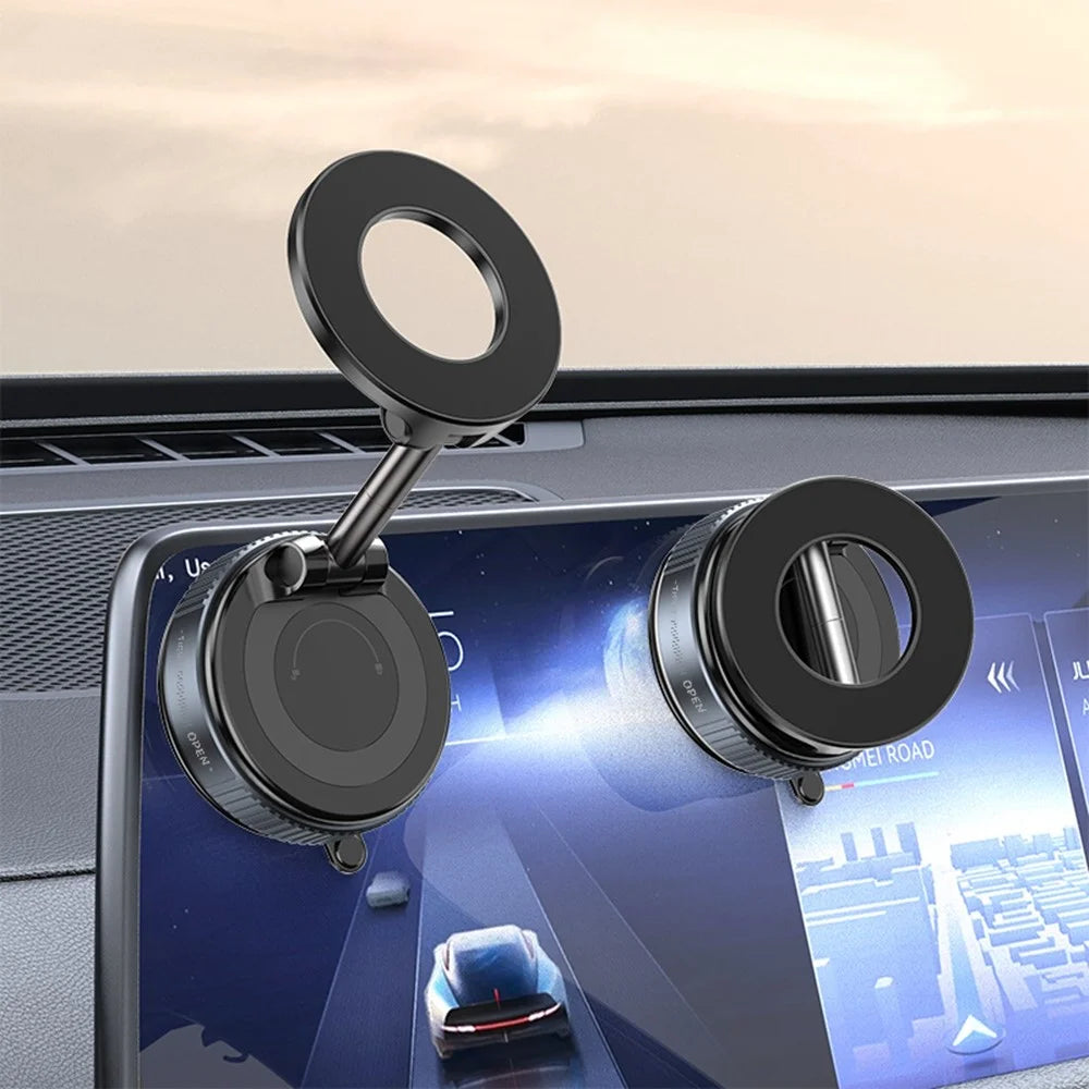 K007 360 Degree Rotation Car Suction Cup Base Magnetic Mount Phone Holder Dashboard Stand - Black - 3