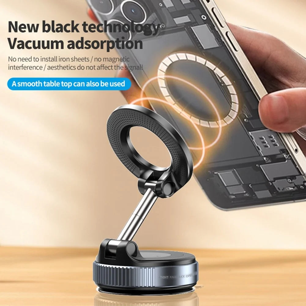 K007 360 Degree Rotation Car Suction Cup Base Magnetic Mount Phone Holder Dashboard Stand - Black - 5