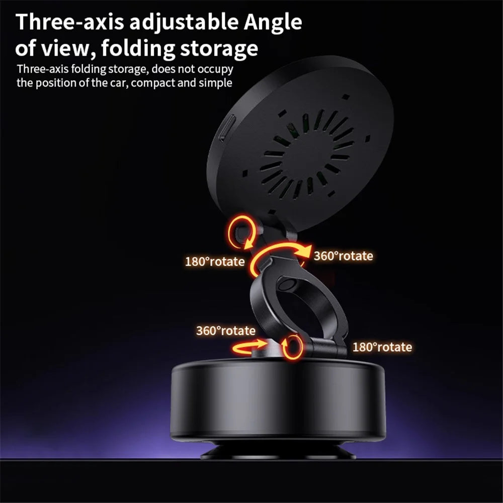 D1 Electric Vacuum Suction Multi Angle Rotating Car Phone Holder 15W Wireless Charging Magnetic Mount for Smartphones - 5