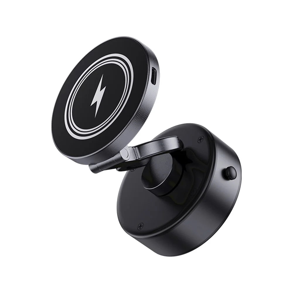 D1 Electric Vacuum Suction Multi Angle Rotating Car Phone Holder 15W Wireless Charging Magnetic Mount for Smartphones - 7
