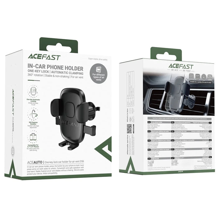 ACEFAST D56 Cellphone Car Vent Mount 360 Degree Rotation Automatic Clamping Phone Holder - 7