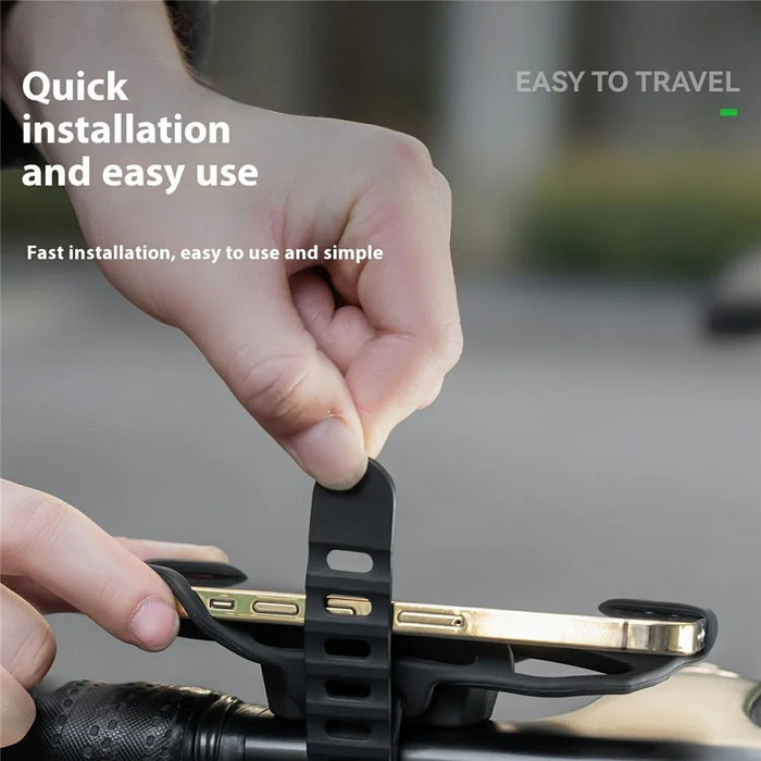ROCKBROS Bicycle E-Bike Silicone Phone Mount Quick Release Cellphone Navigation Holder - 3