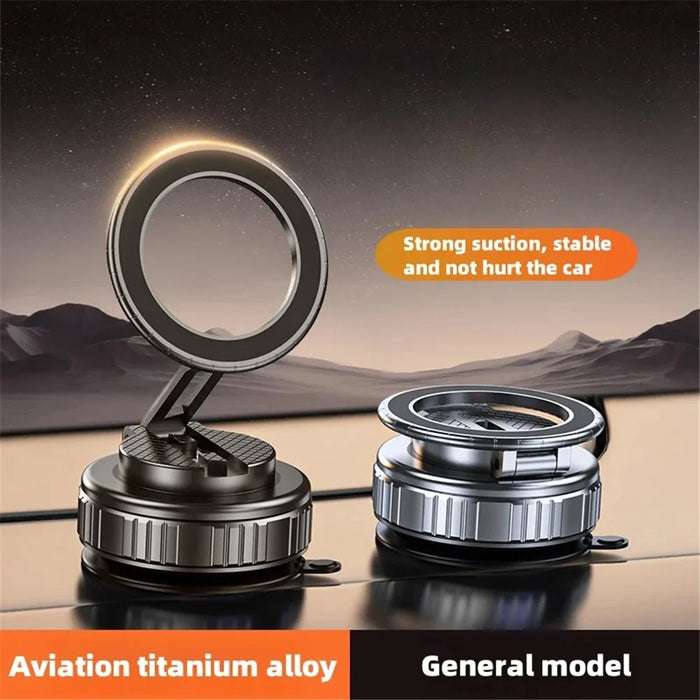G712 360 Degree Rotation Vacuum Suction Cellphone Holder Dashboard Stand Car Magnetic Phone Mount - Black - 3