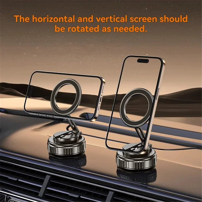 G712 360 Degree Rotation Vacuum Suction Cellphone Holder Dashboard Stand Car Magnetic Phone Mount - Black - 5