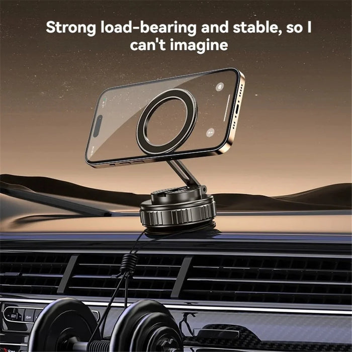 G712 360 Degree Rotation Vacuum Suction Cellphone Holder Dashboard Stand Car Magnetic Phone Mount - Black - 6