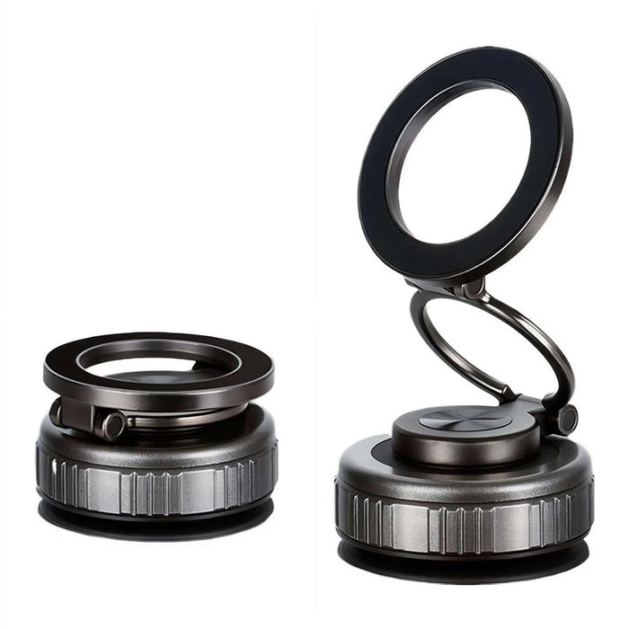 G512 Magnetic Car Phone Holder Dashboard Mount Suction Cup Base 360 Degree Rotation Foldable Stand - Grey - 1