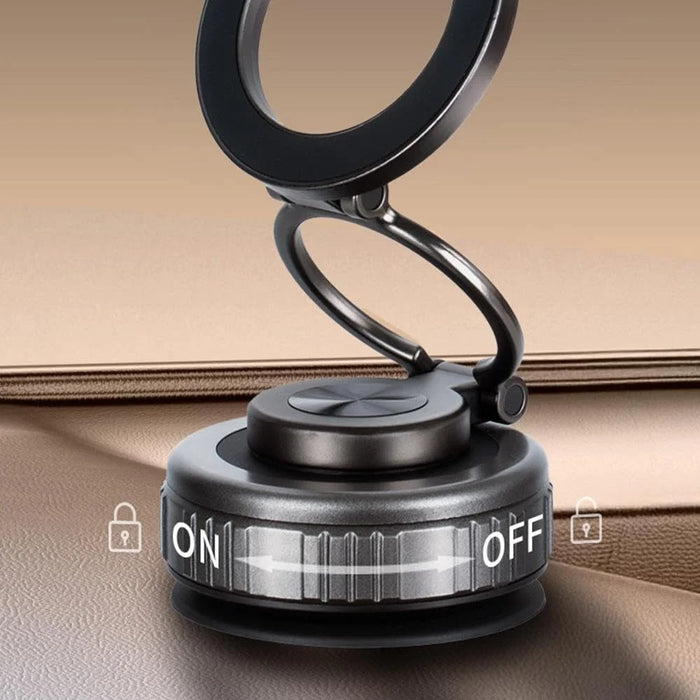 G512 Magnetic Car Phone Holder Dashboard Mount Suction Cup Base 360 Degree Rotation Foldable Stand - Grey - 7