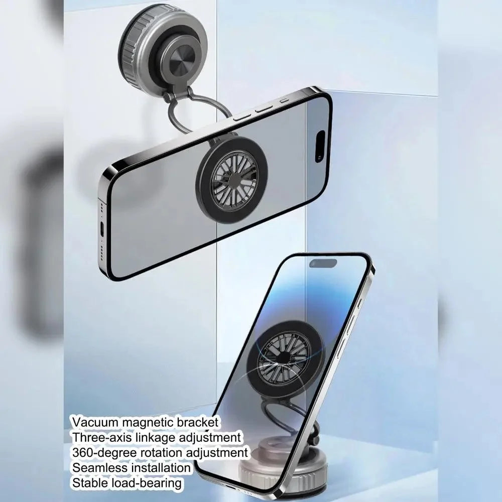 G511 Foldable Car Phone Mount 360 Degree Rotatable Magnetic Holder Suction Cup Stand - Tarnish - 3