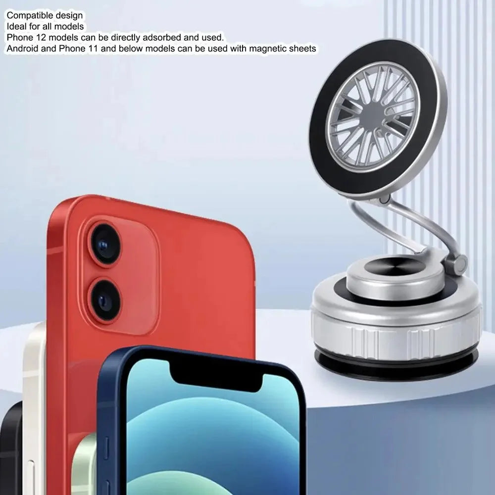 G511 Foldable Car Phone Mount 360 Degree Rotatable Magnetic Holder Suction Cup Stand - Tarnish - 4