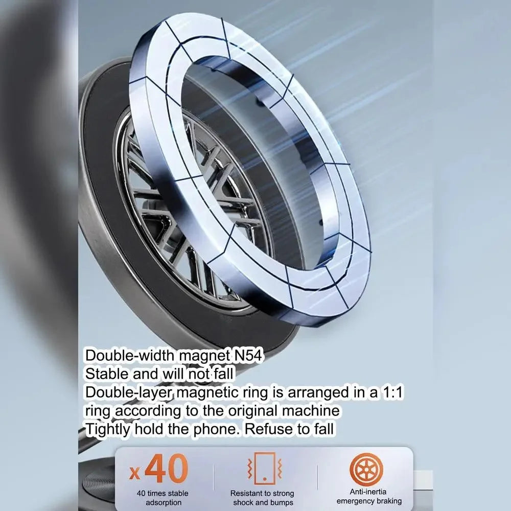 G511 Foldable Car Phone Mount 360 Degree Rotatable Magnetic Holder Suction Cup Stand - Tarnish - 6